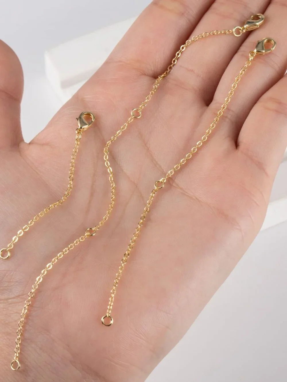 Gold Necklace Extenders,14K Gold Chain Extenders with Lobster Clasp, Durable Pla